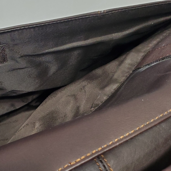 Samsonite Brown Leather Laptop Messenger Bag 16x12x3" Shoulder Strap - Picture 9 of 13